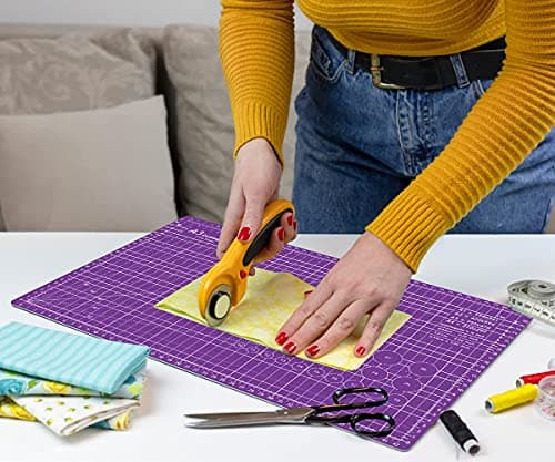 Headley Tools 18"x12" Thickened Self Healing Cutting Mat, A3 Rotary Cutting Sewing Mat for Crafts, Double Sided 5-Ply Table Cutting Board for Fabric Quilting Art Hobby Project, Pink/Purple — view 7