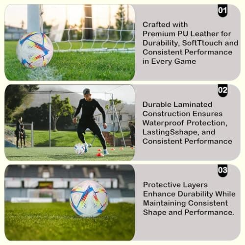 World Cup 2022 Soccer Ball Size 5 – Final Match Replica | Durable, High-Performance Football for Training, Play & Soccer Fans — view 2