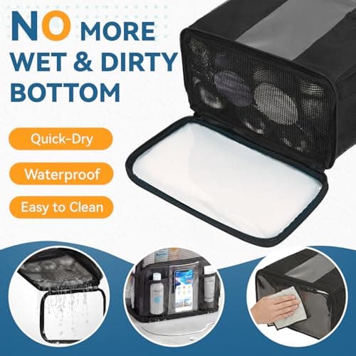 Shower Caddy Portable for College Dorm, Hanging Travel Toiletry Bag with Phone Pocket & Waterproof Bottom Cover,Quick-Dry Mesh Shower Bag,Dorm Room Essentials for Guys & Girls,Cruise Essentials 2026