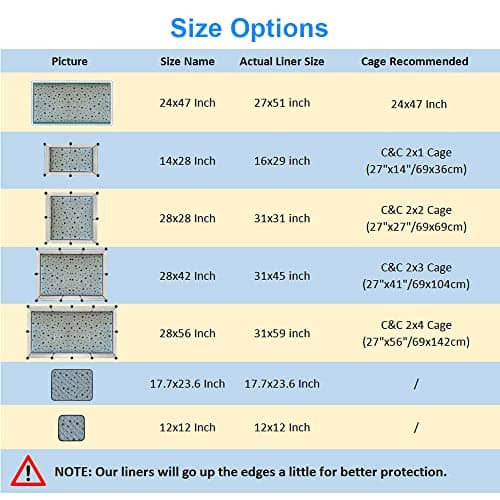 RIOUSSI Guinea Pig Cage Liners, Absorbent Washable Reusable Guinea Pig Fleece Bedding for Midwest and C&C Cages with Leakproof Bottom. Star Print, C&C 2X4, 2 Pack — view 3