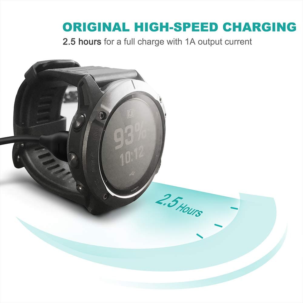 TUSITA Charger Compatible with Garmin Fenix 5 5S 5X Plus 6 6S 6X Pro 7 7S 7X, Forerunner 45 45S 245 Music 935 945, Vívoactive 3 4 4S, Approach S10 S40 S60,Vívomove 3S Sport,Venu Sq 2 Plus, Instinct — view 2