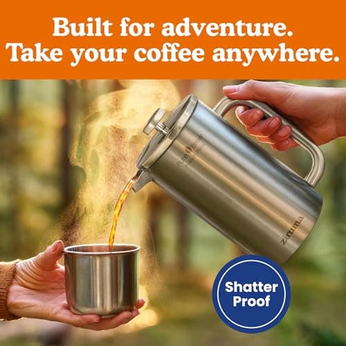 Non-Toxic Stainless Steel French Press, No Plastic or Heavy Metals, 34 oz — view 8