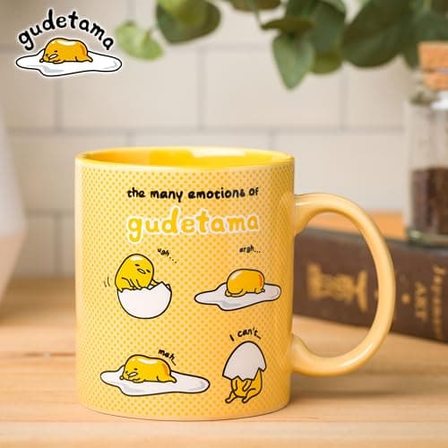 Silver Buffalo Sanrio The Many Emotions of Gudetama Lazy Egg Ceramic Mug, 20 Ounces — view 4