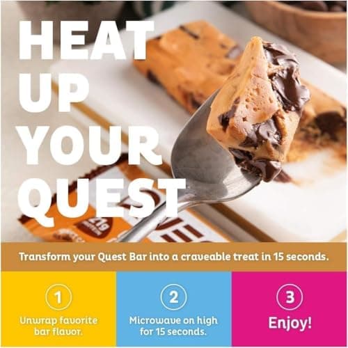 Quest Nutrition Chocolate Chip Cookie Dough Flavour Protein Bar, High Protein, High Fibre, Low Sugar, Keto Friendly, 21g Protein, 1g Sugar, 12ct — view 5