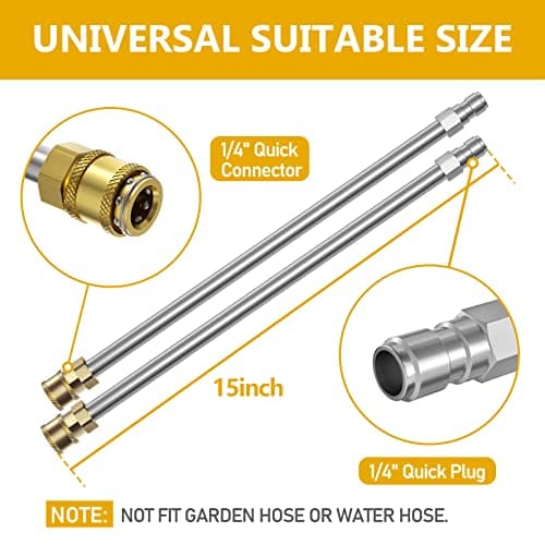 EVEAGE 15.5" Pressure Washer Surface Cleaner, Power Washer Surface Cleaner with 4 Wheels, Stainless Steel Housing Power Washer Accessories with 2 Extension Wand, 2 Replacement Nozzles, 4000 PSI — view 5