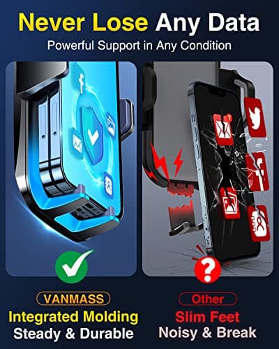 VANMASS [85+LBS Strongest Suction & Military-Grade] 2026 Ultimate Car Phone Holder [Patent & Safety Certs] Cell Mount Truck Stand Cradle for Dashboard Windshield Vent for iPhone 17 Pro Max 16 15 14 — view 4
