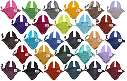 Zainee Sports Handmade Crochet Horse Fly Bonnet – Ear Bonnet Fly Veil for Horses, Breathable Ear Net – Pony, Cob, Full & x-Full (Lime Green, Extra - Full)