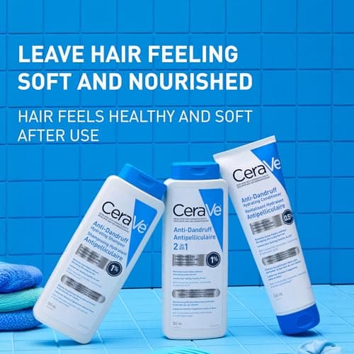 CeraVe 2-in-1 Anti-Dandruff Hydrating Shampoo and Conditioner, Gently Cleanse Scalp, Remove Flakes, & Reduce Itching while Hydrating the Hair. Suitable for all Hair Types, Even Colour-Treated. 355mL — view 4