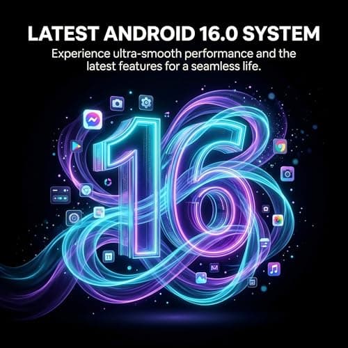 FNCOCO Unlocked Cell Phones, 16GB+512GB Android Phone, Android 16 Smartphone, 108MP+68MP Camera, 6.9“+120Hz HD Screen, 7000mAh Long Battery Life, Dual SIM, Face ID, GPS-Blue — view 7