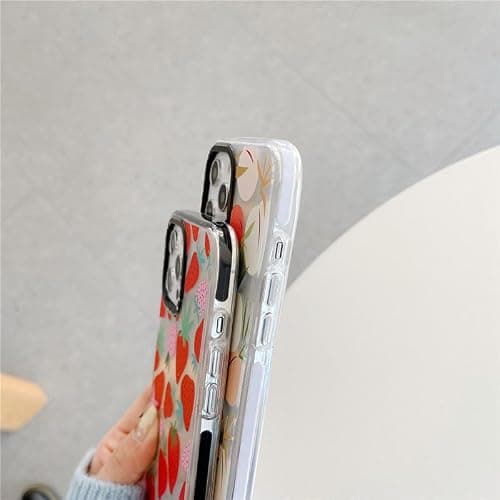 LOLAGIGI for iPhone 15 Case for Women, Cute Pink Strawberry Fruit Print Girly Design Kawaii Aesthetic Cartoon Pattern for Girls Teens Soft TPU Case Cover for iPhone 15 (6.1") — view 5