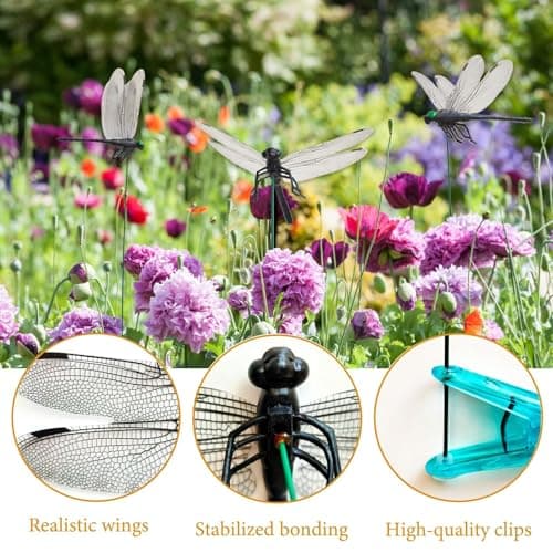 WRSFXV 2026 New Dragon Fly Clips, 3D Artificial Dragonfly Hat Clip, Dragonfly Garden Decorr (10PCS) — view 5