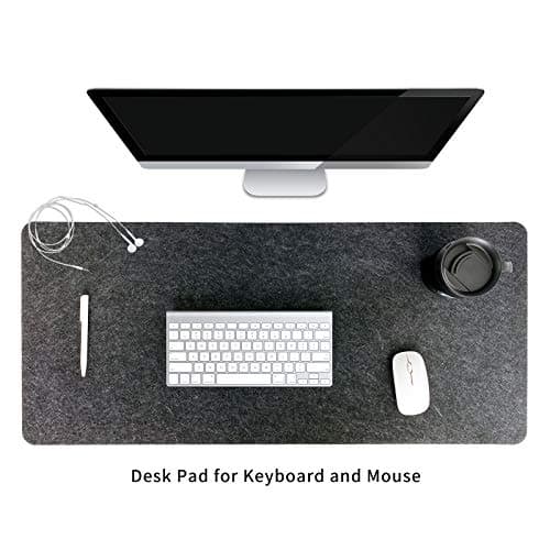 DawnTrees Felt Desk Mat (35.5" x15.8"), Desk Pad Protection, Keyboard Mat, Extra Large Mouse Pad, Suitable for PC,Computers, Laptops, Office and Home (Dark Gray)