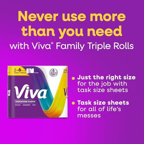 Viva Signature Cloth Paper Towels, Task Size, 8 Family Triple Rolls, 141 Sheets per Roll (Packaging May Vary) — view 10
