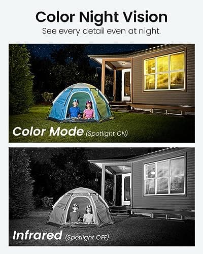 DEKCO 2K Outdoor Security Camera with 360 Degree Pan-Tilt Motion Tracking, Home Camera Surveillance Exterieur, WiFi Camera, Full Color Night Vision Sound-Light Alarm, 2-Way Audio, Waterproof — view 4