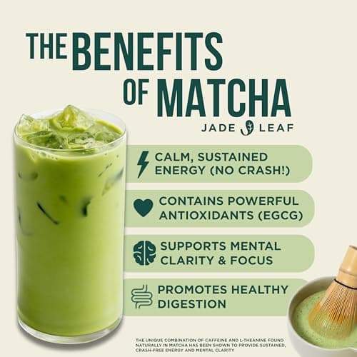 Jade Leaf Matcha Organic Ceremonial Grade Matcha Green Tea Powder - 100% Pure Japanese First Harvest Green Tea for Ceremonies, Usucha, Lattes 30g Tin (Pack of 1) — view 4