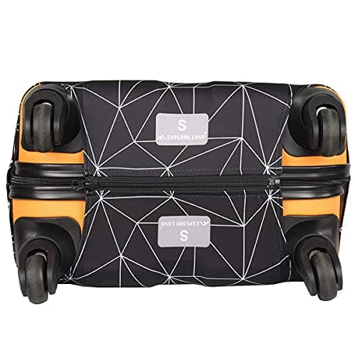 Explore Land Travel Luggage Cover Suitcase Protector Fits 27-30 Inch Luggage (Black Polygonal, L) — view 7