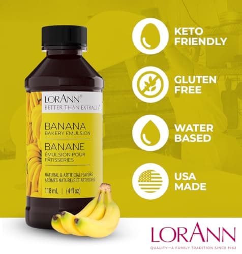 LorAnn Banana Bakery Emulsion, 4 oz - Intense Banana Flavor Extract for Baking, Cookies, Bread, Frosting, Ice Cream, Pies, Smoothies and Beverage - Vegan, Gluten, Sugar, and Nut Free — view 4