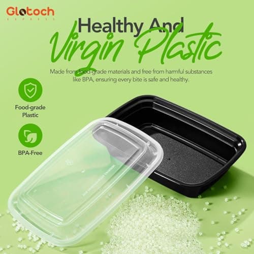 Meal Prep Containers 24oz-100 Pack (200-Piece) Reusable Food Storage Containers with Lids Microwave, Freezer, Dishwasher Safe - Leakproof & BPA Free Durable Plastic Bento Box for To Go Take Out — view 4