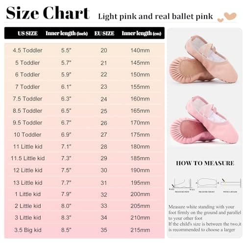 Gorchnc Ballet Shoes for Girls Toddlers Leather Dance Shoes Full Cowhide Sole Ballet Flats Ballet Slippers with Elastic Crossbands — view 5