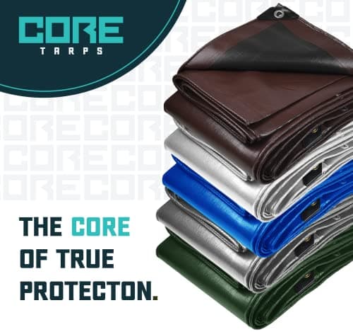 Core Tarps Extra Heavy Duty 16 Mil Tarp Cover, Waterproof, UV Resistant, Rip and Tear Proof, Poly Tarpaulin with Reinforced Edges for Roof, Patio, Pool, Boat (White 12′ X 16′) — view 6