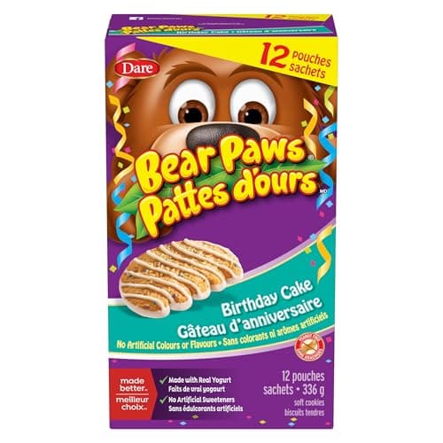 Bear Paws Birthday Cake Cookies - Soft Cookie Snack Packs, Family Size, Peanut Free School Snacks, 336g, 12 pouches — view 3