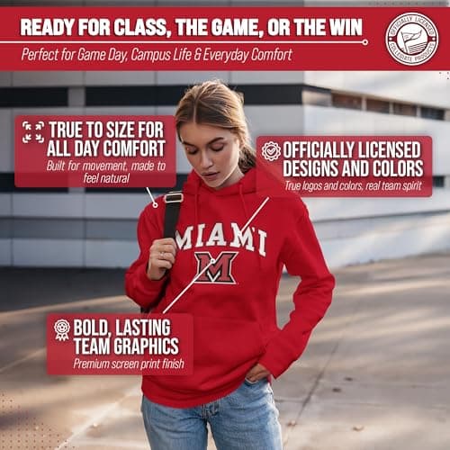 Campus Colors Miami (OH) Redhawks Arch & Logo Gameday Hoodie - Red Medium — view 4