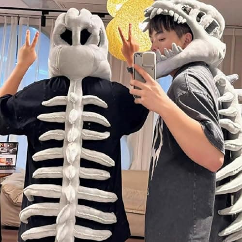 Orgone Silly Dino Plush Skeleton, Dinosaur Skeleton Costume 3D Cozy Dinosaur Plush, Huggable Softness Skeleton Costume For Dress Up, Parties Photos (Royal Blue, 31 IN) — view 4