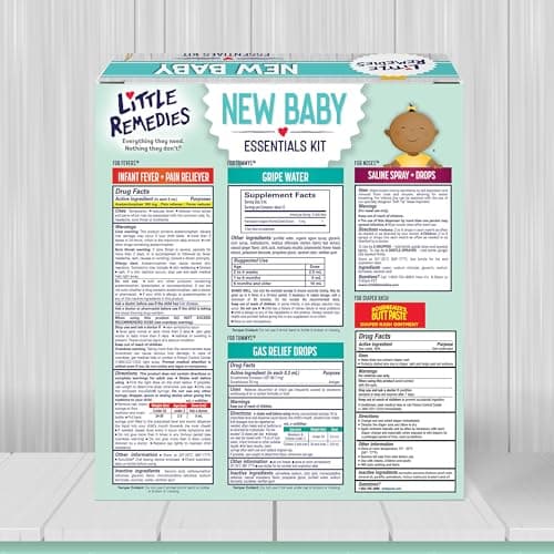 Little Remedies New Baby Essentials Kit with Saline Nasal Spray, Diaper Rash Cream, Gas Relief Drops, Gripe Water & More, Safe for Newborns — view 6
