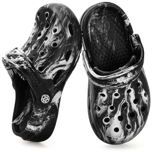 KVbabby Boys Girls Garden Clogs Slip on Sandals Water Shoes Children Shower Beach Pool Slippers(Black,5-5.5 Big Kid) — view 5
