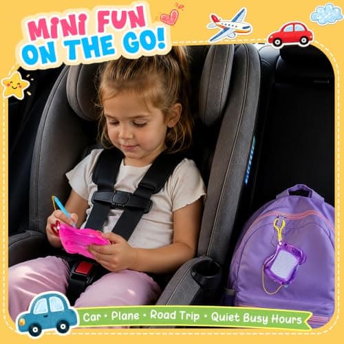 6 Pack Mini Magnetic Drawing Board for Kids, Erasable Keychain Doodle Board — view 4