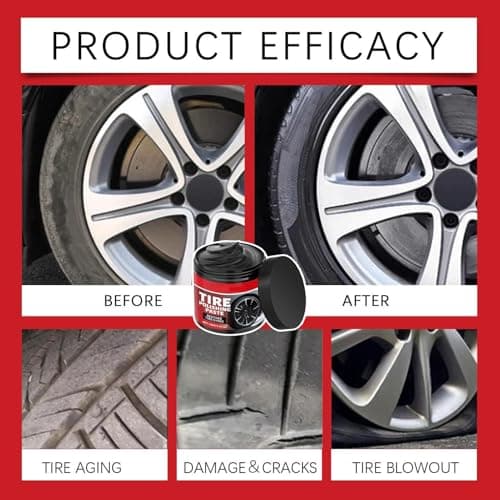 100g Car Tire Shine with Sponge, Auto Tire Polishing Paste, Wheel Shine Tires Polishing Paste, for Cars Collectors Dealers Shops Riders Shows Fleet Managers Weekend Cleaning — view 5