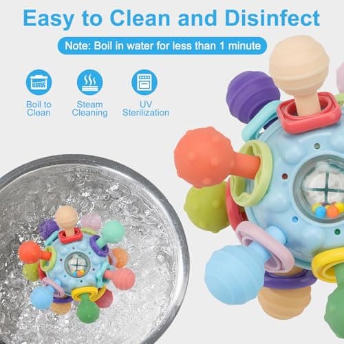 Baby Montessori Sensory Toys for 0-6 6-12 Months, Baby Teether Teething Toys for Babies 0 3 6 9 12 18 Months, Newborn Infant Learning Developmental Toys Gifts for 1 2 Year Old Boys Girls — view 4