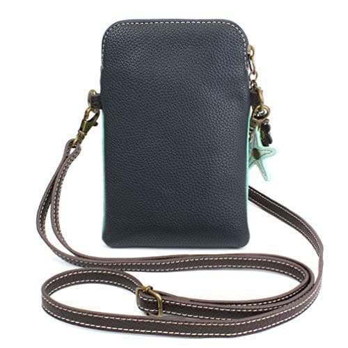 Chala Dazzled Crossbody Cell Phone Purse-Women Faux Leather Multicolor Handbag with Adjustable Strap-Turtle Turquoise — view 2