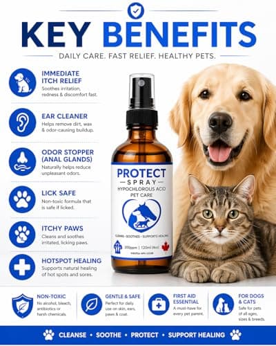 Myco Pet Protect Spray for Dogs & Cats, Hypochlorous Acid 200ppm Pet Care for Hot Spots, Itchy Skin, Cuts, Wounds, Ears, Paws & Skin Irritation, Non-Toxic First Aid Solution, 120ml — view 2