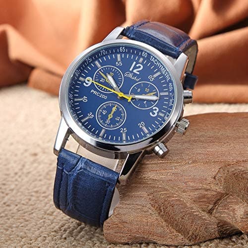 yunanwa 6 Pack Men's Leather Quartz Watch Geneva Casual Dress Wrist Band Watches Wholesale Lots Set Men Watches Pack (6pcs-C005)