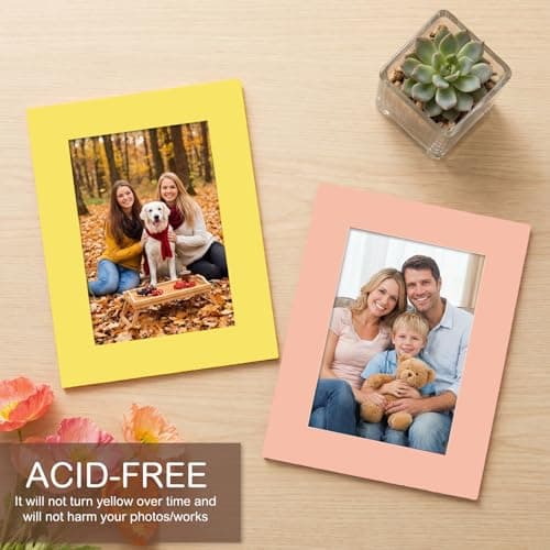 15 Pack 8.5x11 Picture Mats, Mixed Colors Frame Mattes for 6x8 Pictures Photo Frame Mat Core Bevel Cut Mat Board Show Kit for Photos, Prints, Artworks — view 4