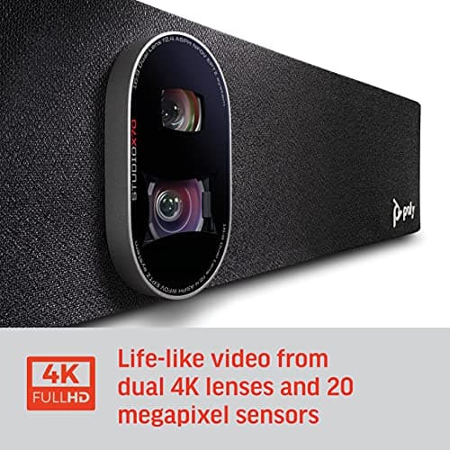 Poly - Studio X70 Video Bar for Large Conference Rooms Poly (Plantronics + Polycom) - Premium 4K Audio & Video Conferencing Solution - Camera, Speakers, & Microphones - Works w/Teams, Zoom (Certified) — view 3