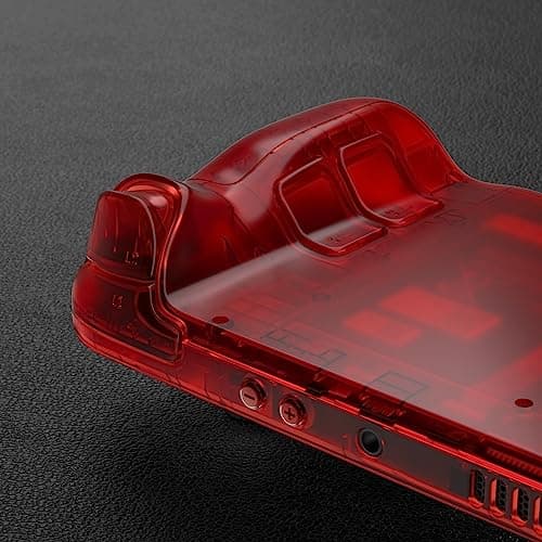 eXtremeRate Clear Red Custom Faceplate Back Plate Shell for Steam Deck, Handheld Console Replacement Housing Case, DIY Full Set Shell with Buttons for Steam Deck LCD Console - Console NOT Included — view 5