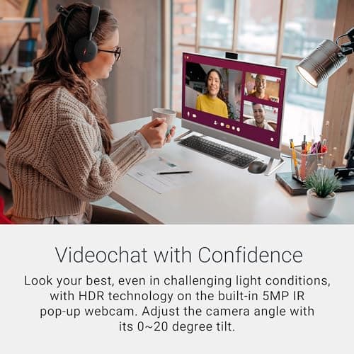 Dell 27 All-in-One Desktop ec27250-27-inch FHD (1920 x 1080) Display, Intel Core 5 Processor 120U, Graphics, 16GB DDR5 RAM, 512GB SSD, Windows 11 Home, Onsite Service - White — view 3