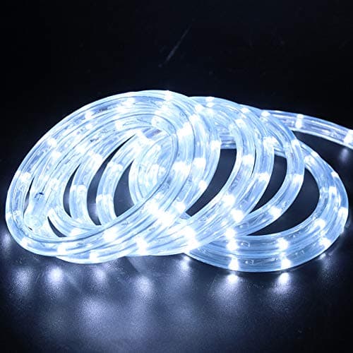 XUNATA 6.6ft 2-Wire Waterproof LED Rope Light Kit,110V-120V PVC 30 LED/M Tube Lights Strip for Background, Outdoor, Christmas, Home Decoration(White) — view 2