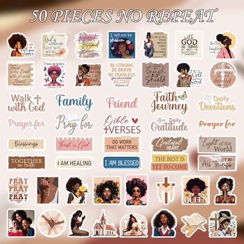 Vemfare 50 Pcs Prayer Board Supplies Black Women Prayer Stickers for Women