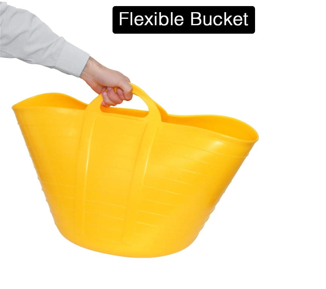 Best House | 3 Pcs of Flexi Tub with Handles | Small Size | Mini | 7 Litres | Yellow | Garden Tubs | Plastic Storage Container for Home, Washing, Garden Waste and DIY Projects — view 6