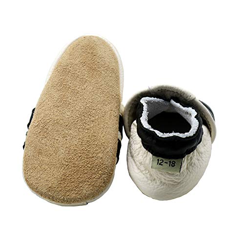 iEvolve Baby Leather Shoes Soft First Walker Shoes Crib Shoes Moccasins for Toddlers(White Sneaker, 12-18 Months) — view 3