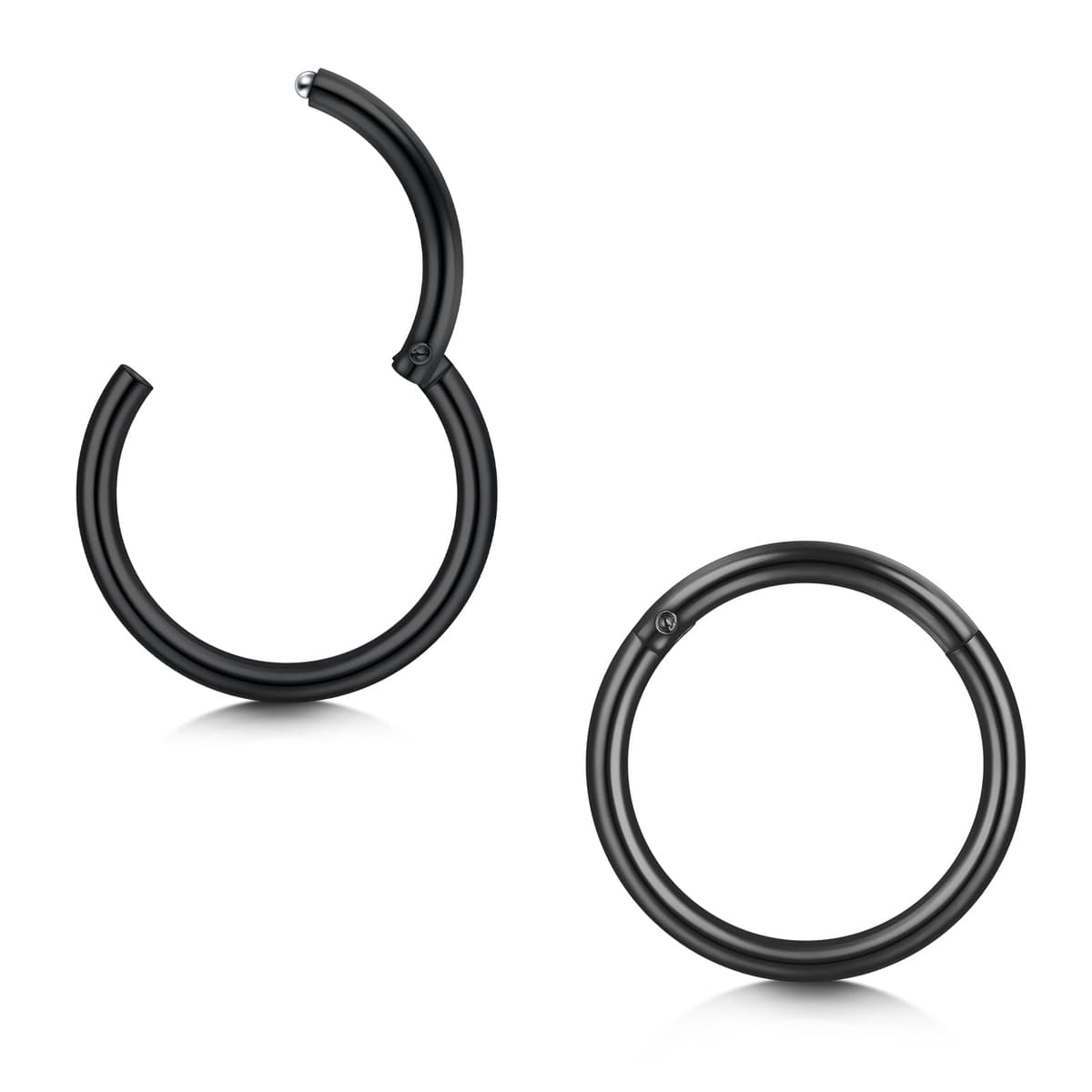 Longita 18G Hinged Clicker Segment Nariz Aros Anillos Acero Inoxidable Hombre Mujer Septum Labio Oreja Tragus Cartilage Helix Conch Piercing Joyería 3 Piezas