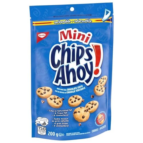 CHIPS AHOY! Mini Original Chocolate Chip Cookies, Made in a Peanut-Free Facility, School Snacks, 200 g, Baked in Canada — view 8