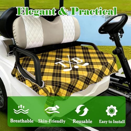 UIDMEN Personalized Golf Cart Seat Cover, Custom Name Initial or Logo, Golf Course Accessories, 51" × 31.5", Universal Fit for 2-Seat Carts, Gifts for Golf Enthusiast, Dad, Husband — view 3