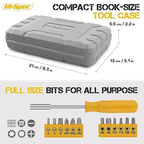 Hi-Spec 24pc DIY Tool Kit for Home – Compact Starter Tool Set with Case for Beginners, Students & First Apartments — view 2