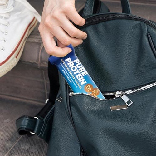 Pure Protein Chocolate Salted Caramel Protein Bars – 20g Protein, 3g Sugar, 190 Calories (12 count) Low Sugar* High Protein Snack - Gluten Free - Perfect for a Healthy Snack — view 5