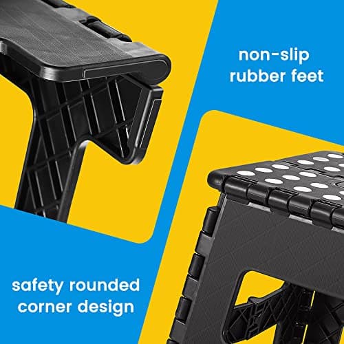 ACSTEP Folding Step Stool 9 Inch, Non-Slip Foldable Stools for Kids, Black — view 2