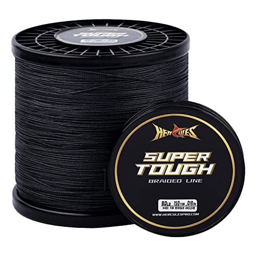 HERCULES Super Tough Braided Fishing Line 80 pounds Test Black 80LB (500 Yards) - 8 Strands